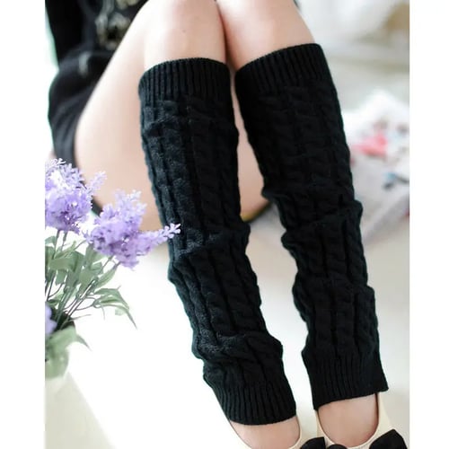 Womens Winter Warm Knit Crochet High Knee Leg Warmers Leggings Socks Slouch 2019 