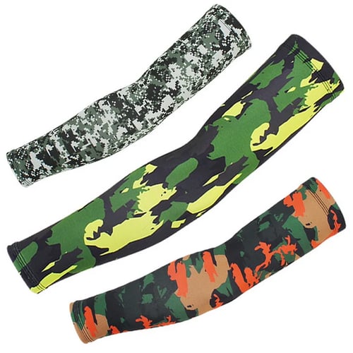 Running Cycling Arm Warmers UV Sun Protection Sleeve Cover Camouflage Tactics