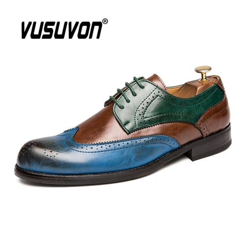 Men's Dress Shoes Multicolor Lace Up Formal Casual British Oxford Slip On Flats
