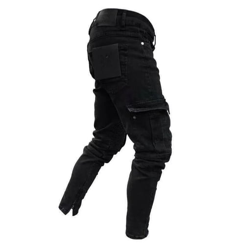 Men's Slim Urban Straight Leg Trousers Casual Pencil Jogger Cargo Long Pants 