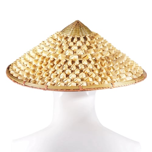 Chinese Vietnamese Japanese Coolie Bamboo Cone Sun Hat For Farmer Garden Fishing 