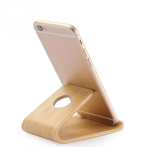 Phone Holder Bamboo Wood Stand, Wooden Mobile Phone Holder