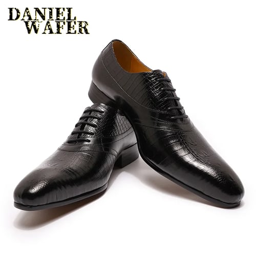Men's Faux Leather Dress Formal Shoes Business Wedding Oxford Pointy Toe Lace Up 