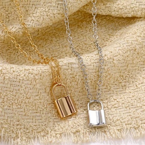 SWAOOS Pendant Necklace Women Men Clavicle Chains Link Gold Color Round Charm Sweater Jewelry Accessories