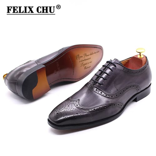 Men's Formal Dress Shoes Wingtip Oxford Leather Brogue Business Slip on Shoes sz 
