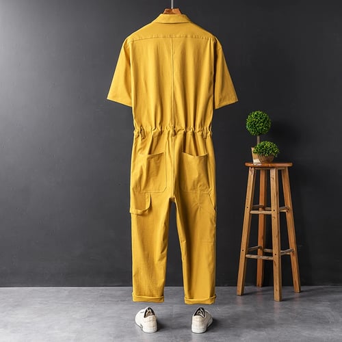 Men Jumpsuit One Piece Tight Bodysuit Sleeveless Hooded Playsuit Rompers Overall