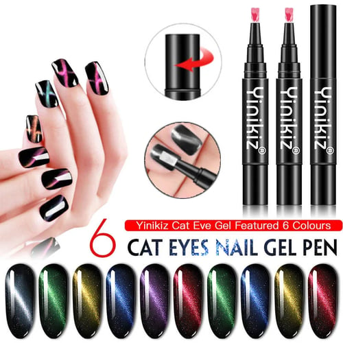 Magic 3D Nail Pen Cat Eye Glitter Art Color Gel Polish Easy To Use UV Gel Paint - buy Magic Nail Glue Pen Cat Eye Glitter Art Color Gel