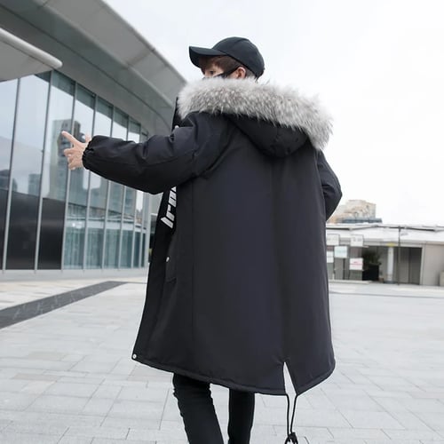 Big Fur Callor Oversize Padded Jacket Coat, Big Coat With Fur Hood Mens