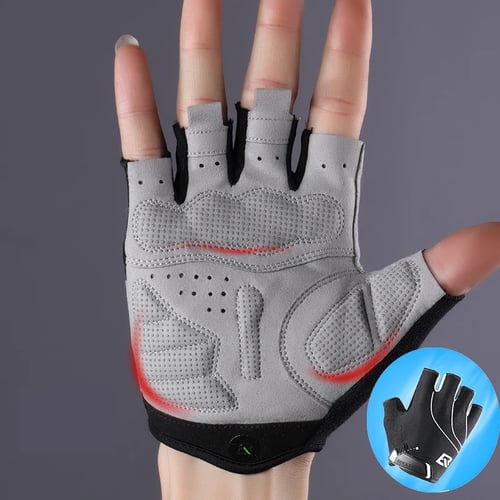 RockBros Half Finger Cycling Short Gloves Shockproof Breathable Cobweb Gloves 
