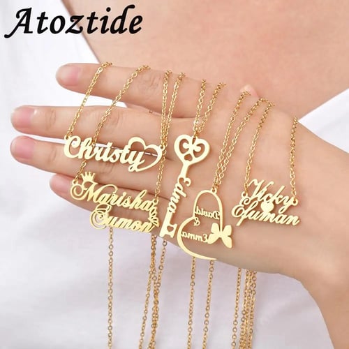 Atoztide Custom Letter Necklaces Personalized Jewelry Chain Pendant Name Gold Necklace For Women Stainless Steel Gifts Buy Atoztide Custom Letter Necklaces Personalized Jewelry Chain Pendant Name Gold Necklace For Women Stainless