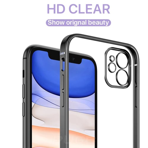 Luxury Plating Square Frame Transparent Case For Iphone 12 11 Pro Max Mini Iphone Se X Xs Xr 6 6s 7 8 Plus Soft Clear Cover Buy Luxury Plating Square
