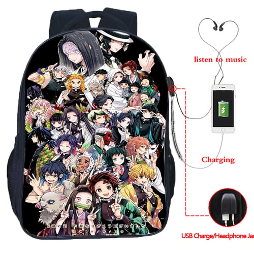 Demon Slayer Backpack Fashion Anime Kimetsu no Yaiba School Bag For Boys Girls 16 inch 