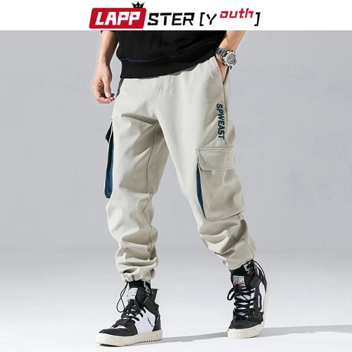 Men Baggy Cargo Pants Overalls Mens Japanese Streetwear Hip Hop Pants Vintage Casual Pockets Sweatpants