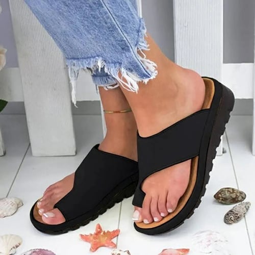 Women's 2021 Fashion Open Toe Wedge Sandal Summer Flip Flops Slippers Ladies Beach Roman Shoes Women Sandals 