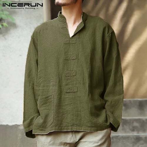 2PCS Mens Cotton Linen Chinese Style Retro Suits T-shirt Pants 3/4 Sleeve Loose 