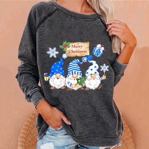 Womens Owl Print Hoodie Hoody Sweatshirt Ladies Pullover Sweater Jumper Xmas