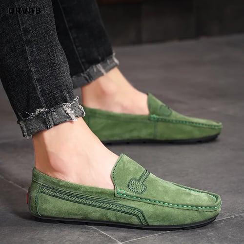 Mens Loafers Male Comfortable Shoe Slip On Moccasins Men Penny Loafers Male Footwear,Dark Green,6.5