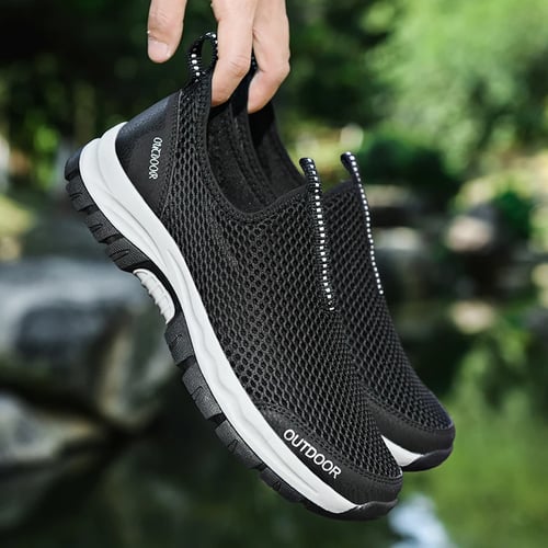 New Men's Casual Shoes Slip On Outdoor Sneakers Breathable Hiking Climbing Shoes 