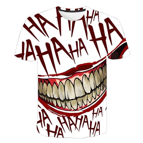 New Women Men Funny Joker HAHA Casual 3D T-Shirt Print Short Sleeve Tops Tee 