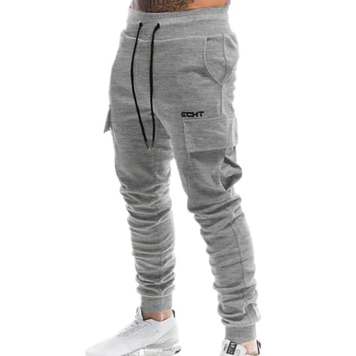 Fubotevic Men Plain Multi-Pockets Casual Elastic Waisted Athletic Jogger Pants Trousers