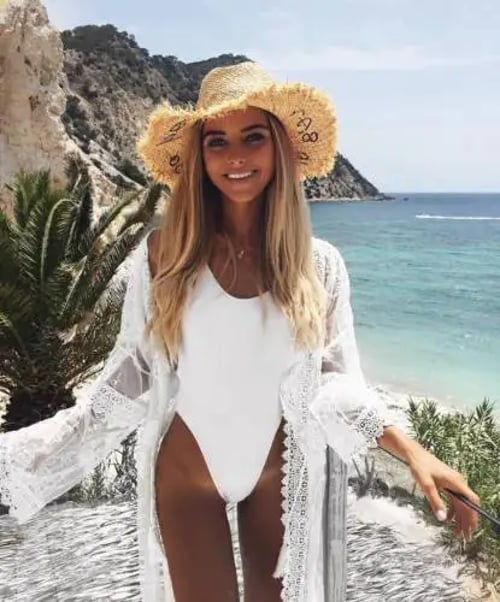 Women Lace Bathing Suit Cover Up Boho Beach Maxi Bikini Sundress Dress Summer