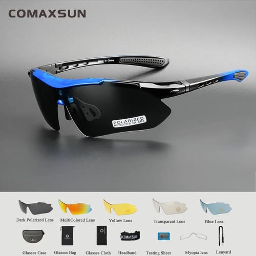 Cycling Polarized Sunglasses 5 Lens UV400 Outdoor Bicycle Sports Goggles Glasses 