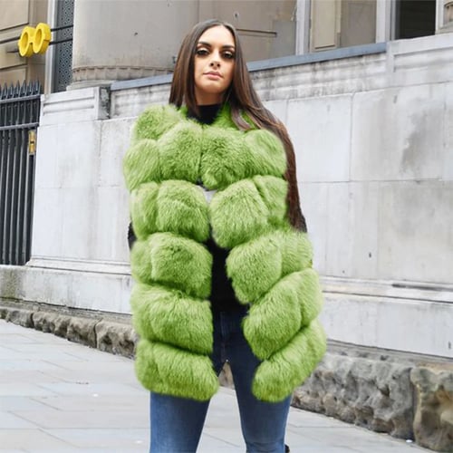 Fursarcar 70cm Long Real Fox Fur Vest, Expensive Real Fur Coats Uk