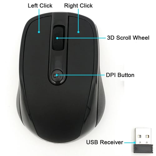 2.4GHz Wireless Mouse 3D Optical Gaming Mouse Mice For Computer PC Laptop Mouse 