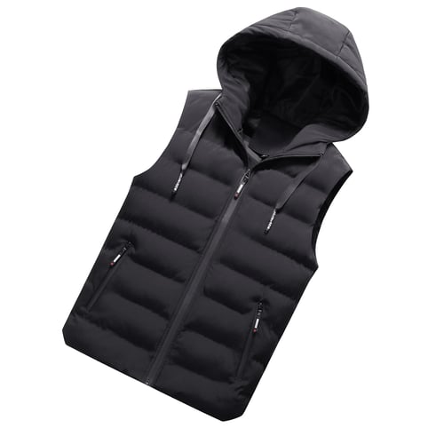 Generic Mens Winter Stand Collar Sleeveless Quilted Puffer Down Vest Outwear