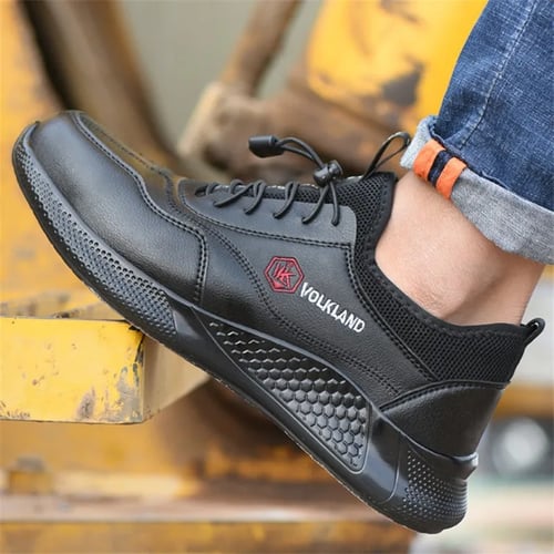 Men Work Safety Shoes Fashion Steel Toe Cap Anti-smashing Puncture Proof Sneaker 