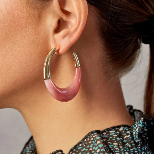Vintage Acrylic Resin Earrings Tortoise Shell Earrings Boho Women Hoop Earrings 