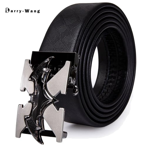 Barry.Wang Mens Ratchet Belt,Genuine Leather Belt with Automatic Buckle Fashion Gift Set for Men 