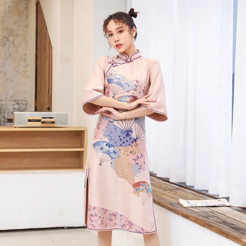 Womens Chinese Dress Improved Cheongsam Qipao Modern Chinese Retro Vintage Party