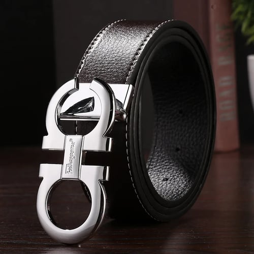 Luxury Men's Business Casual Dress Leather Belt Pin Buckle Waistband Fashion