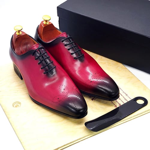 Men Formal Wedding Oxfords Casual Leather Shoes Pointed Toe Dress Shoes Big Size