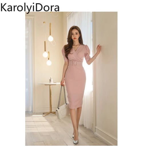 Women Boat Neck Puff Sleeves Bodycon Cocktail Party Evening Casual Dress
