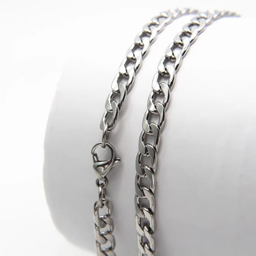 50cm 60cm 70cm Figaro Link Chain Jewelry Classic Curb Necklace 3 6mm Stainless Steel Silver Color Chain For Men Women Buy 50cm 60cm 70cm Figaro Link Chain Jewelry Classic Curb Necklace 3 6mm