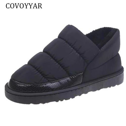 COVOYYAR Womens Fur Lined Flats Moccasins Winter Warm Home Slippers Slip On Shoes Plus Size 