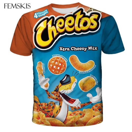 Cheetos Food Funny 3d Print Camiseta Casual Para Mujerhombr 