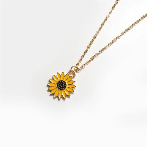 New Creative Jewelry Charm Pearl Necklace Women Fashion Sunflower Pendant Gift 