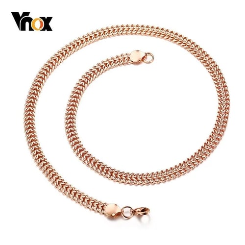 Personalized Necklace for Women 585 Rose Gold Curb Snail Link Chain Gold