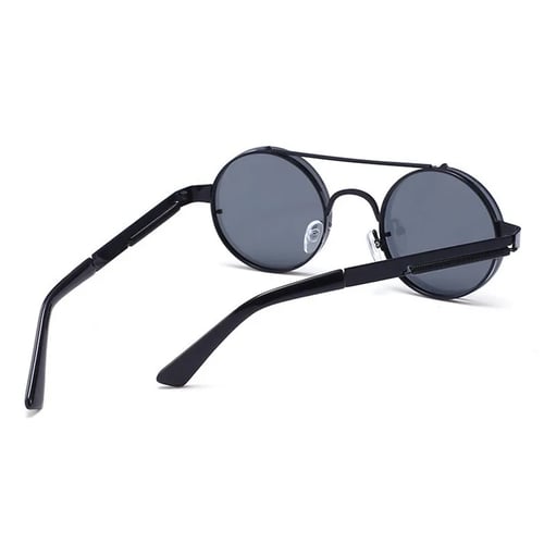 Vintage Polarized Steampunk Sunglasses Mens Brand Design Round UV400 Sun glasses