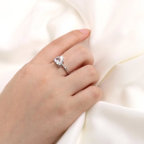Wedding Rings Women's Engagement Glamour Jewelry Fashion Crystal Heart Shaped