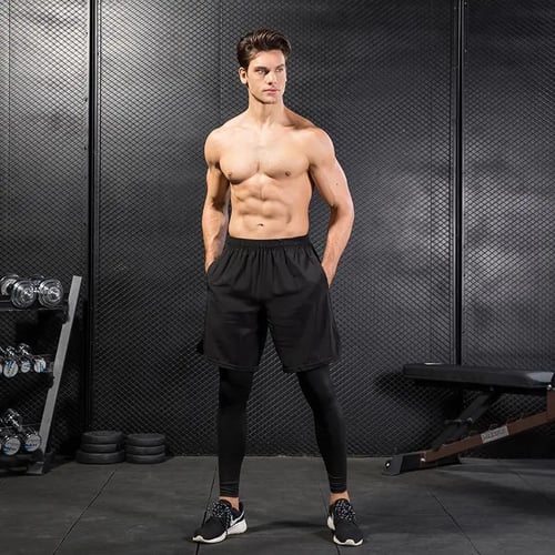 Men Workout Tights Skin Compression Long Pants Gym Sports Fitness Base Layer New 