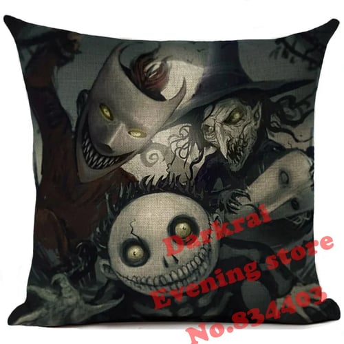Halloween Skull Print Cushion Covers Cotton Linen Throw Pillow Case Home Decor 