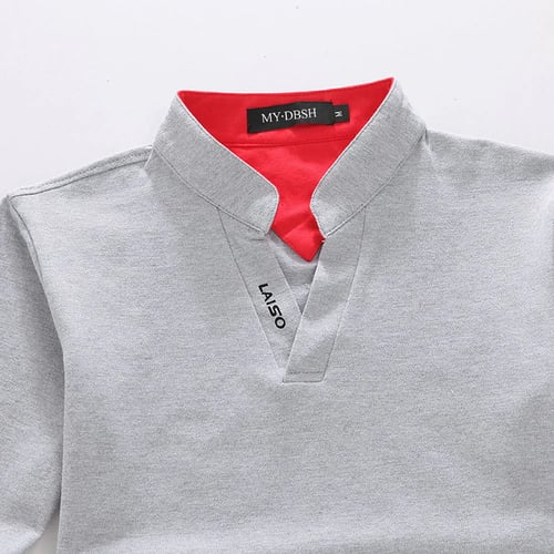 Freely Mens Pure Colour Plus Size Crew Neck Long-Sleeve Polo Top Tshirt 