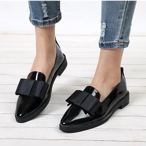 Women's Patent Leather New Round Toe Bowtie Wedge Pumps Sandals Shoes Plus Size 