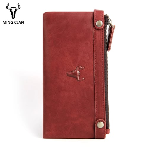 Leather Purse Wallet Organiser Extra Large Red Many features Top Brand RFID 