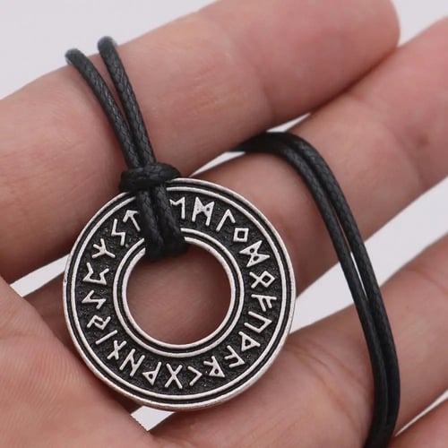 Vegvisir Compass Raven Wolf Axe pendant necklace Rune Axe Necklace Collier Vikin 