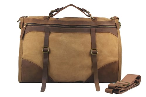 Vintage Military Canvas Leather Men Travel Luggage Bags Weekend Bag Overnight Duffle Bags Blue 